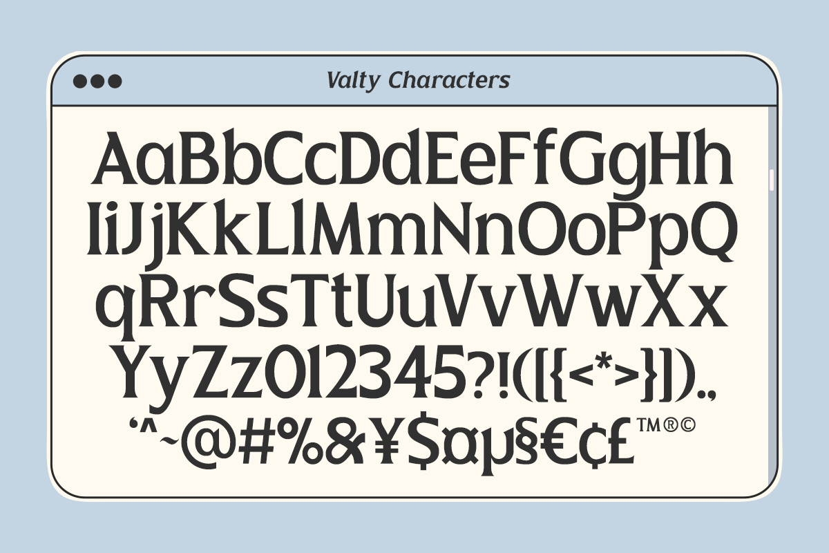 Valty - Variable Classic Typeface, a Sans Serif Font by Pandeka Studio (Photo 12 of 12)