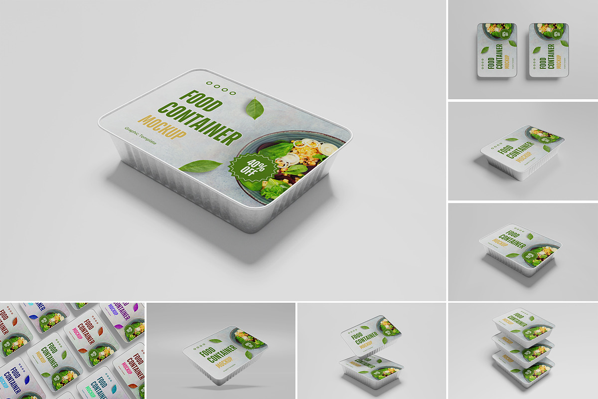 Aluminum Food Container Mockup, a Packaging Mockup by Pexelyou (Photo 1 of 10)