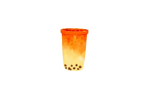 Watercolor Milk Tea Clipart