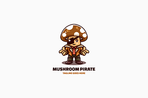 Mushroom Pirate Mascot Cartoon Logo, a Branding & Logo Template by Artnivora.Std