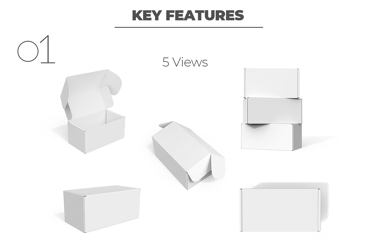 Front Tuck Mailing Box Mockup, a Packaging Mockup by Sheikhadesign (Photo 2 of 11)