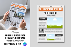 Front Page Newspaper Template, a Magazine Template by ZoloDesignHub