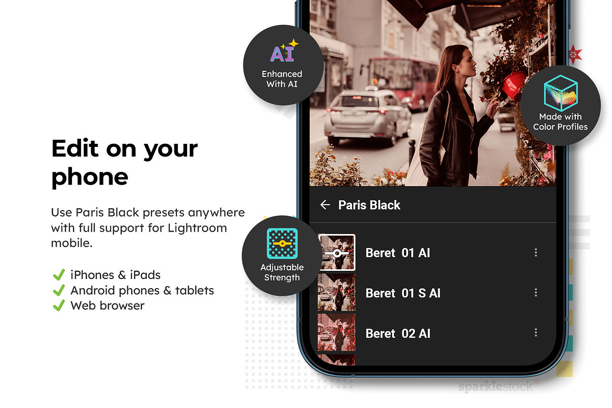 20 Paris Black Lightroom Presets LUT, a Preset Add-On by SparkleStock (Photo 10 of 13)