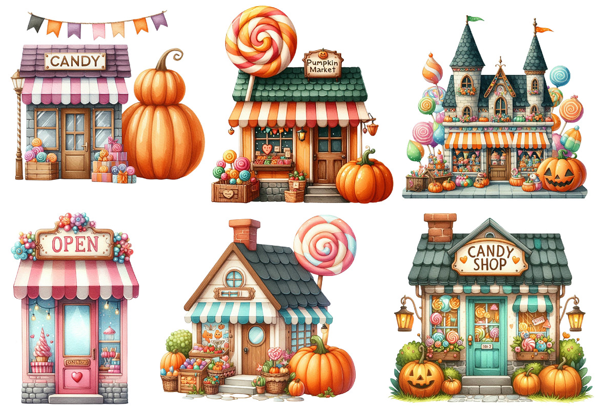 Halloween Candy Shop Clipart, an Illustration by Designworld (Photo 2 of 6)