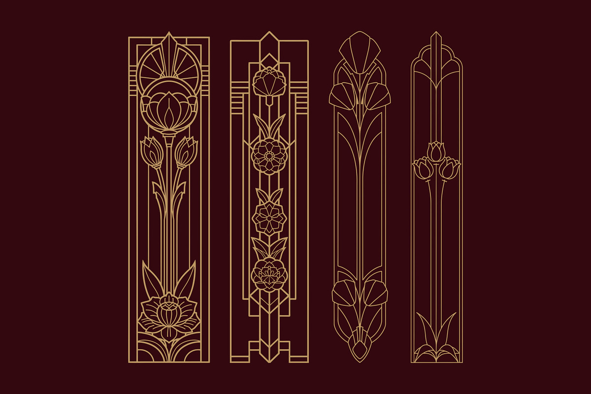 Art Deco 18 Floral Panels, a Decorative Illustration by Stanislav Kharchevskyi (Photo 2 of 4)