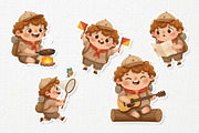 Cute Camping Kid Full-Body Cartoon, an Education Illustration by Gohsantosa (Thumbnail 4 of 4)