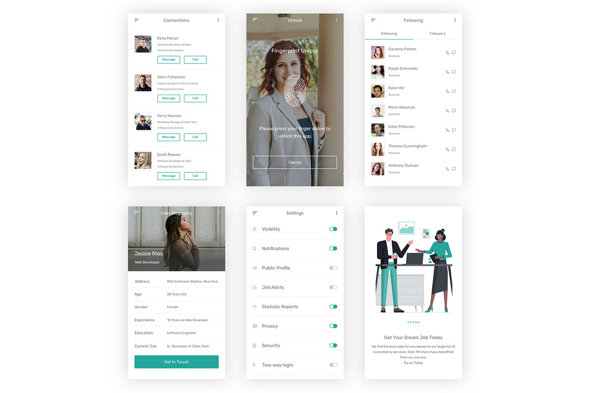 JobOn - Job Search Adobe XD App, an UI Kit Template by themelove (Photo 15 of 16)