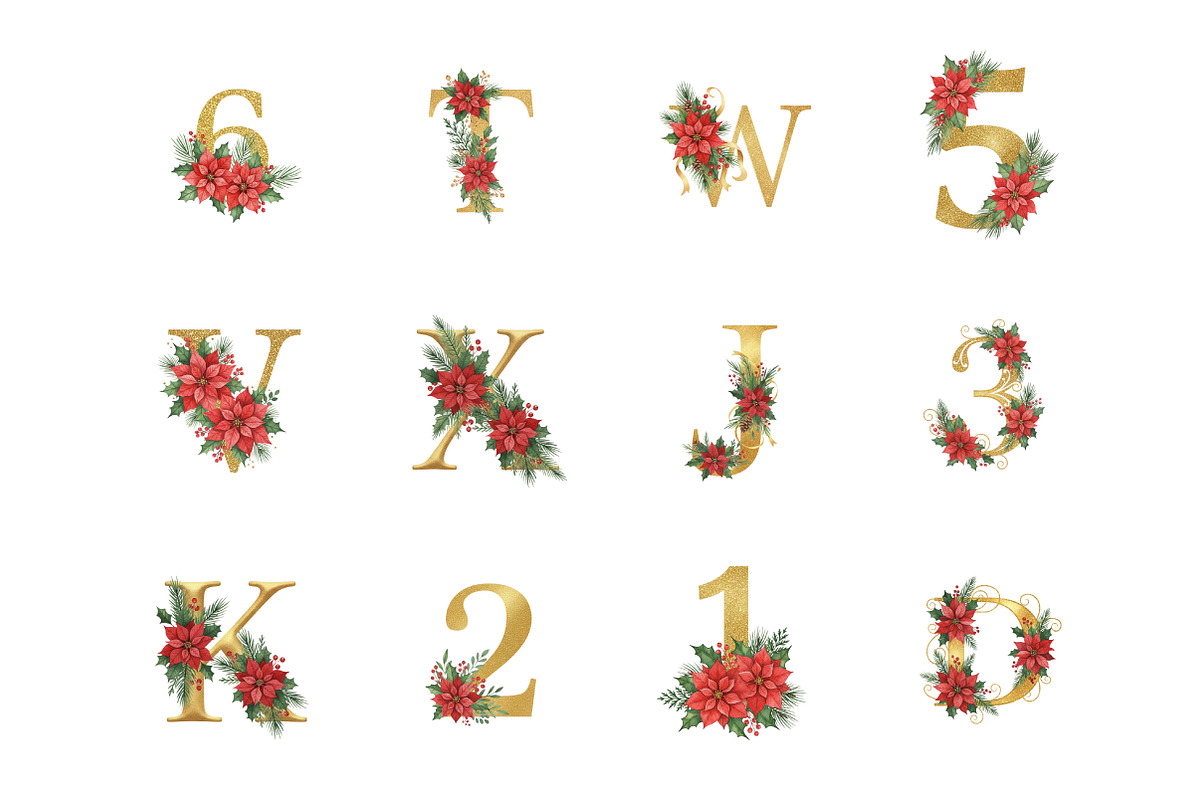 Elegant Christmas Alphabet Sublimati, an Illustration by SinaCreation (Photo 2 of 7)
