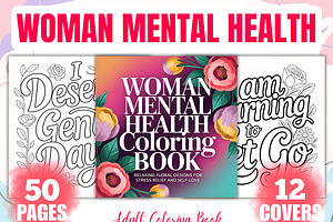 Woman Mental Health Coloring Book, a Decorative Illustration by Design Station