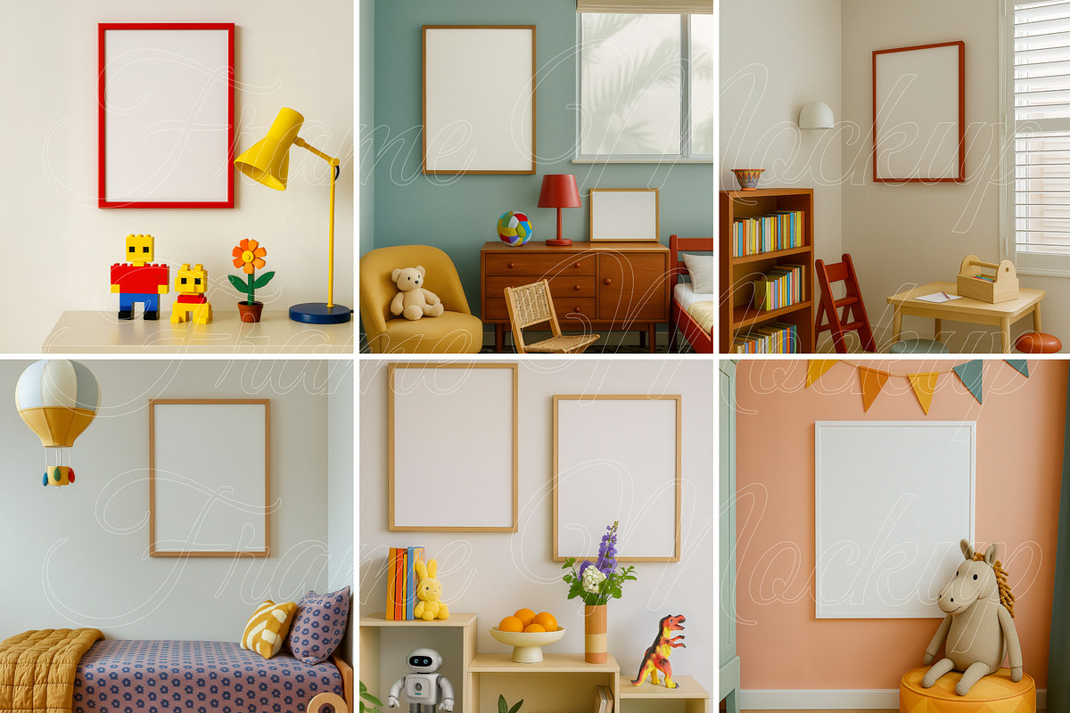 Nursery poster mockups Set of 6 PSD, a Product Mockup by SigaSigaMockup (Photo 3 of 4)
