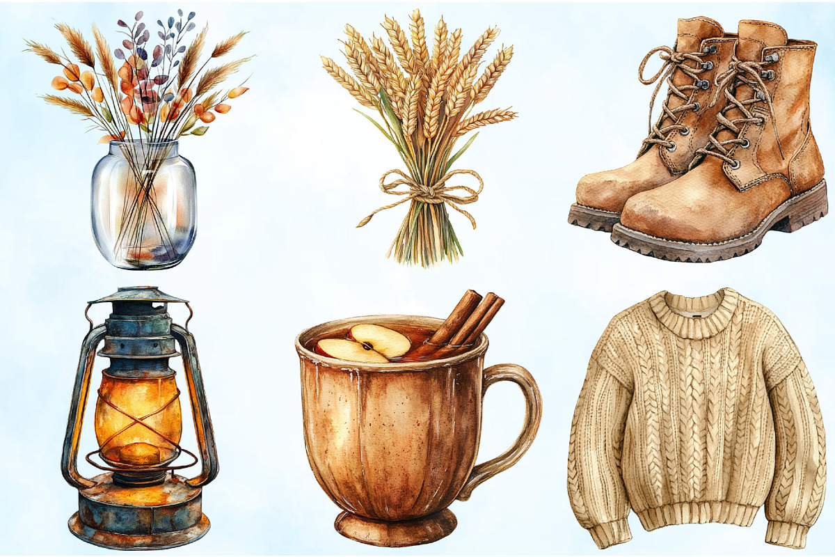 Neutral Rustic Coquette Fall Clipart, an Illustration by Craft Nest (Photo 3 of 5)