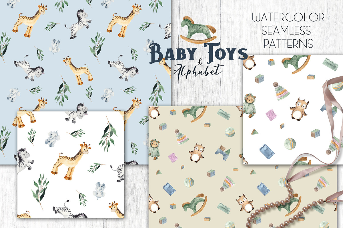 Watercolor Baby Toys & Alphabet, an Object Graphic by Ana-Sakuta (Photo 14 of 21)
