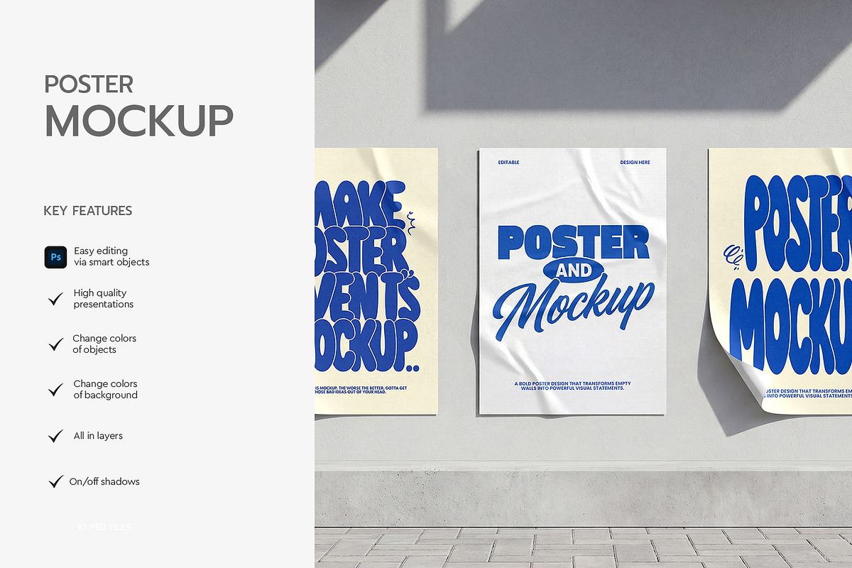 Poster Mockup Bundle, an Advertising Mockup by graphypix (Photo 3 of 12)