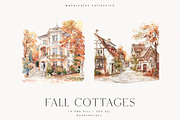 Fall Cottages, a Seasonal Illustration by PeDe Designs (Thumbnail 8 of 10)