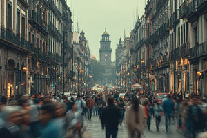 Busy City Street Crowds Walking Past, a Photo by Pixeness Studio
