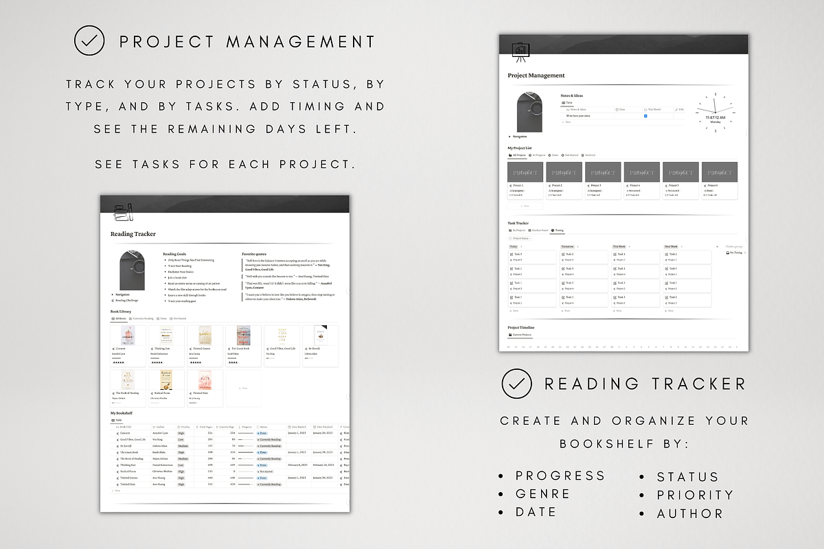 Notion Productivity Planner, a Templates & Theme by BRANDcontent (Photo 5 of 8)
