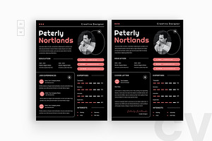 Dark Graphics Resume, a Resume Template by iDoodle Studio