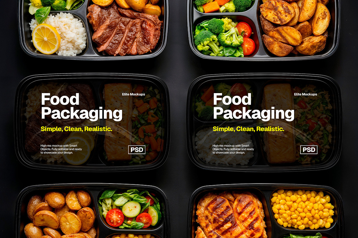 Food Packaging Mockup, a Cups & Container Mockup by Elite Mockups (Photo 1 of 2)