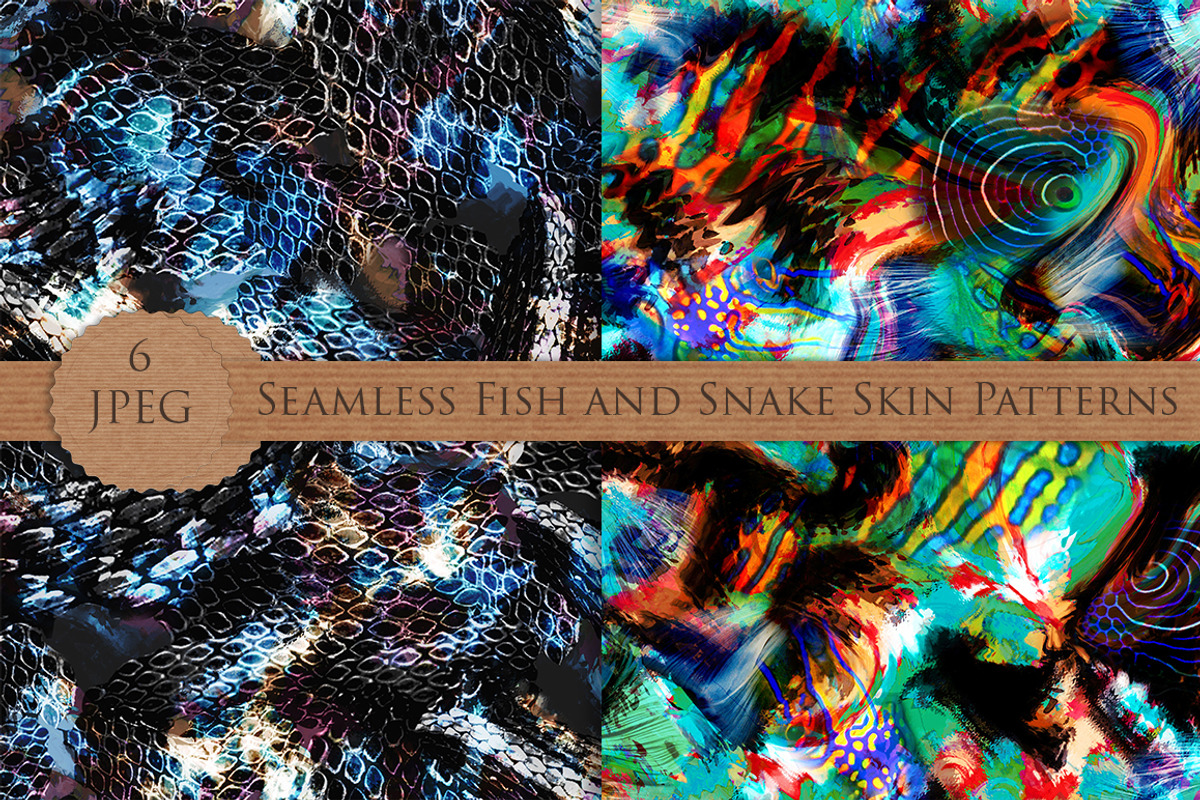 SNAKE FISH skin  6 seamless patterns, a Pattern Graphic by Futurel (Photo 3 of 4)