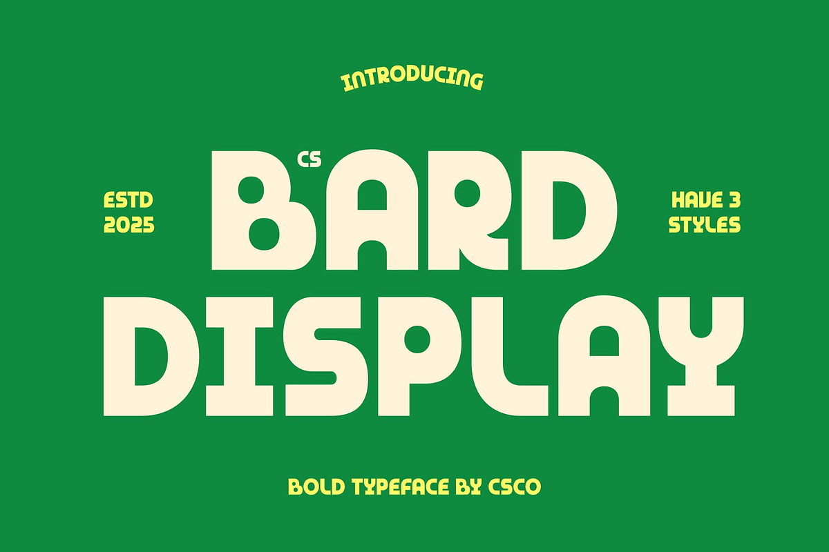 CS Bard – Bold Display Font, a Sans Serif Font by Craft Supply Co. (Photo 1 of 8)