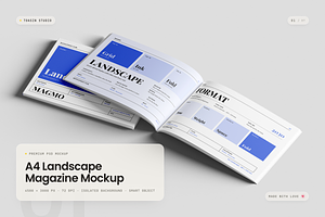 A4 Landscape Magazine Mockup