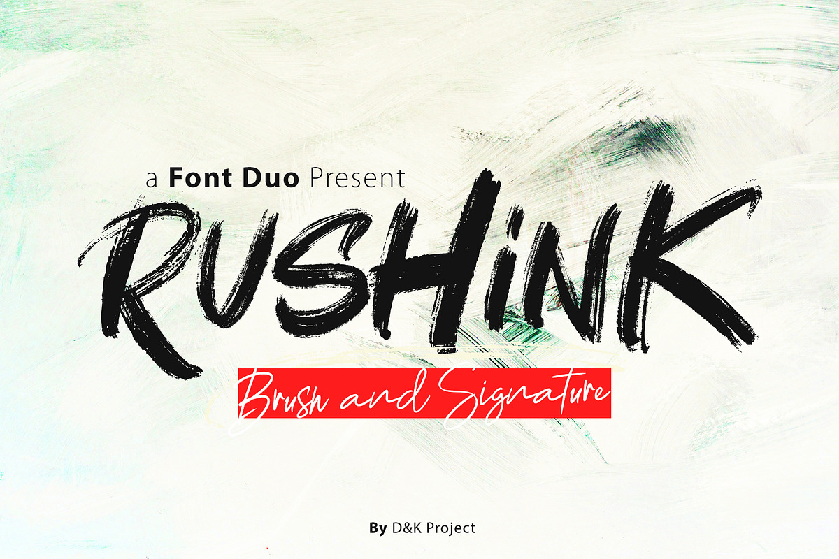 Rushink Font Duo | Brush & Signature, a Blackletter Font by D&K Project (Photo 9 of 9)