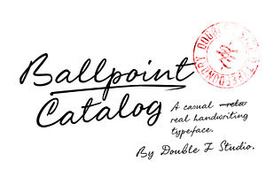 Ballpoint Catalog, a Script Font by DoubleZ Studio