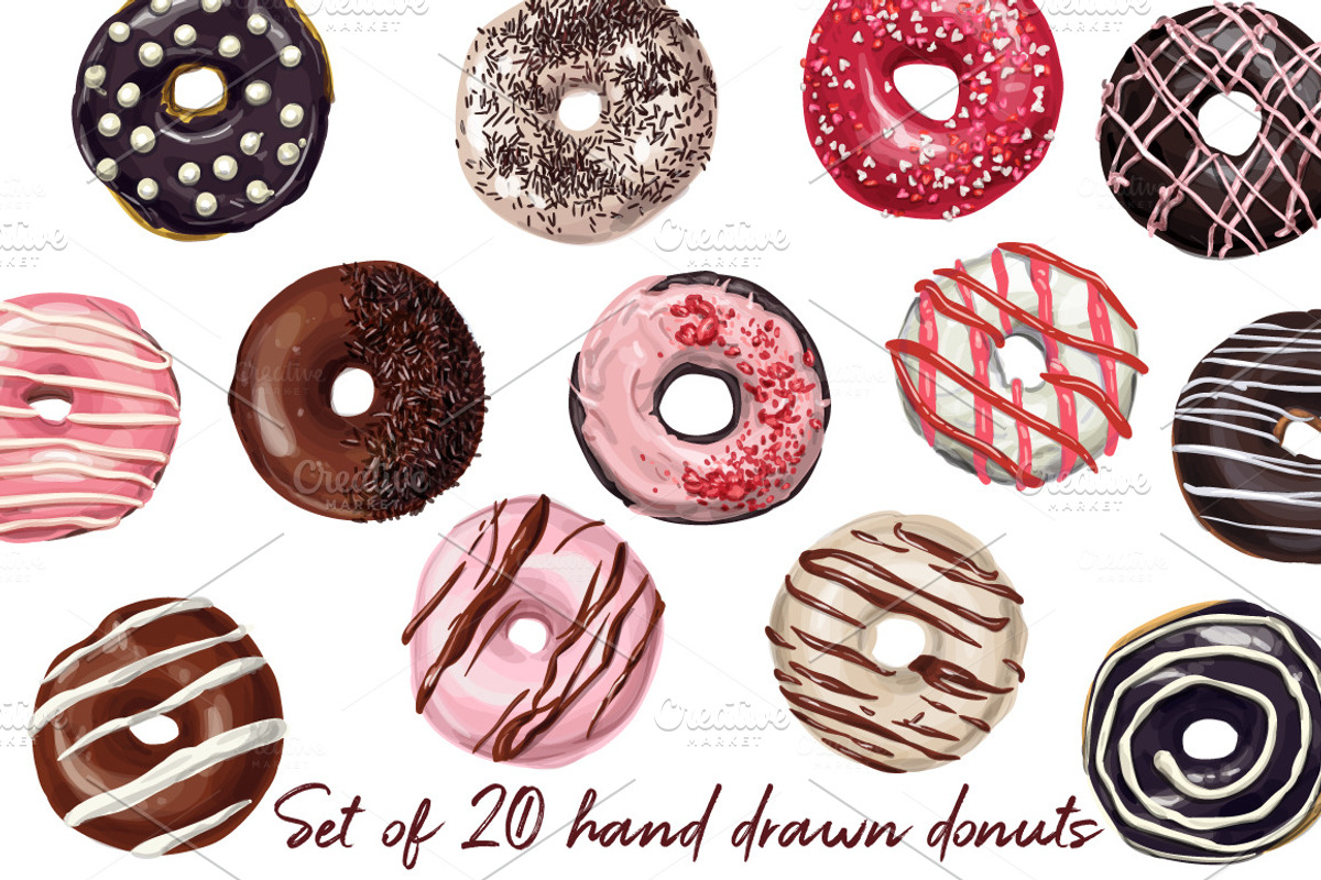 Donuts VECTOR illustrations, a Food Illustration by Natalka Dmitrova art (Photo 22 of 27)