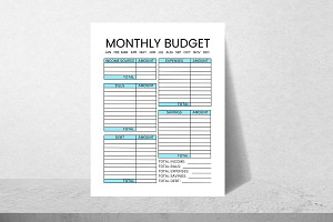 Printable Monthly Budget Planner