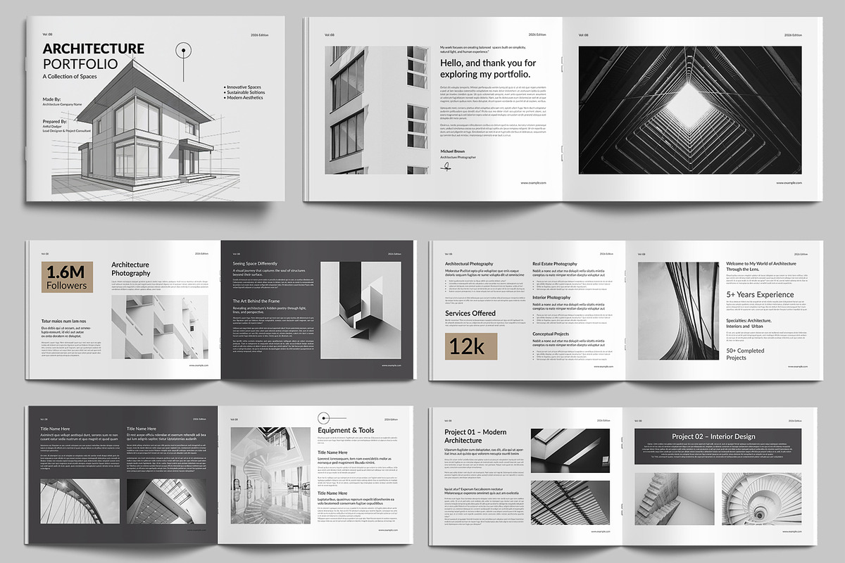 Modern Architecture Portfolio Layout, a Stationery Template by MightyDesign (Photo 1 of 8)