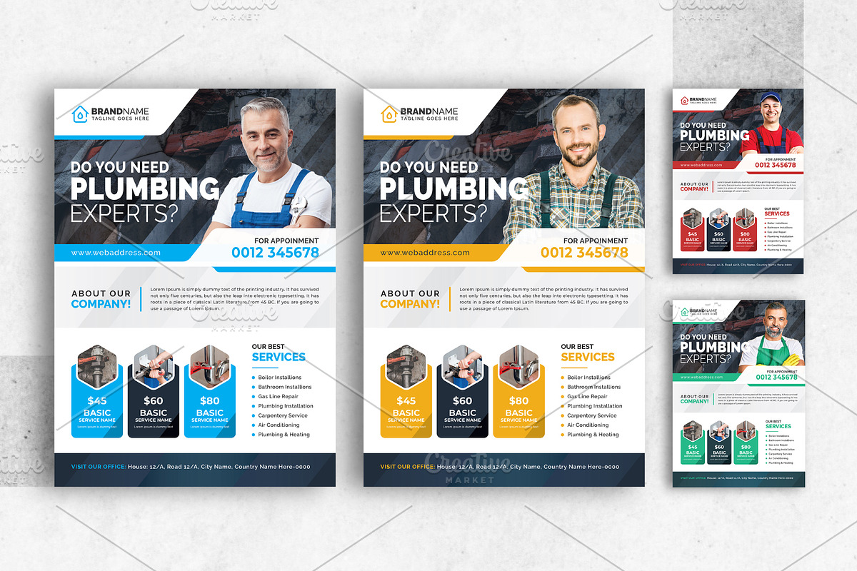Plumbing Handyman Flyer, a Flyer Template by GraphicsBurg (Photo 1 of 5)