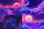 32 Ethereal Neon Dreamscapes, a Decorative Illustration by HipFonts (Thumbnail 8 of 9)
