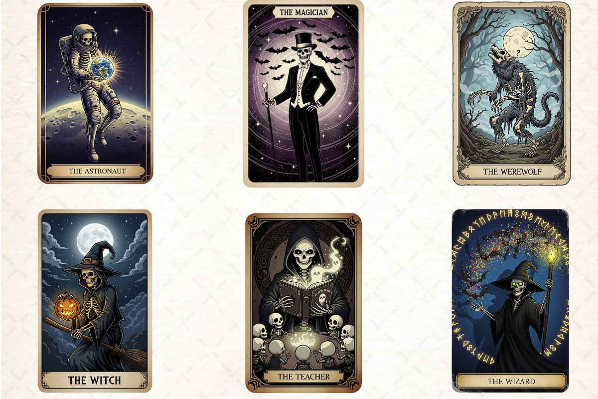 Funny Halloween Tarot Card, an Illustration by DreamCafeArt (Photo 3 of 6)