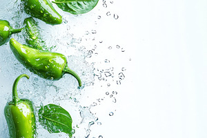 Fresh green peppers healthy organic, a Food & Drink Photo by Pixeness Studio