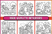 Cozy Autumn Witches Adult Coloring, a Seasonal Illustration by Ink Gallery (Thumbnail 4 of 4)
