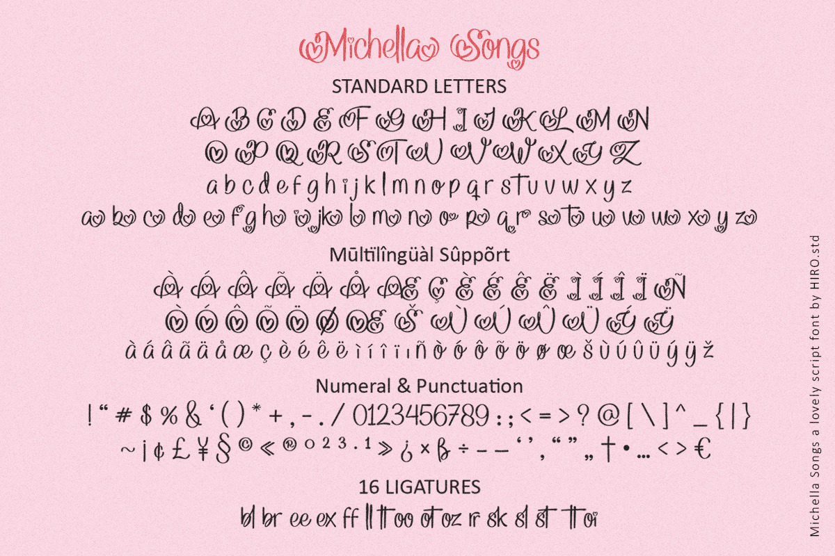 Michelle Songs - Script Font, a Script Font by HIRO.std (Photo 9 of 10)