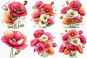 Whimsical Spring Poppy Flower Clipar, an Illustration by Craft Nest (Thumbnail 3 of 11)