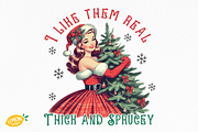 Retro Girl Christmas Sublimation, a Seasonal Illustration by LemonDesign (Thumbnail 4 of 14)