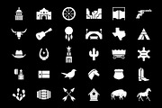 Old West Texas State Icons, a Solid Icon by Buqancreative (Thumbnail 2 of 2)
