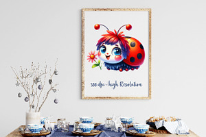 Cute Ladybug Sublimation Clipart