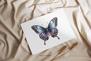 Watercolor Black Butterflies