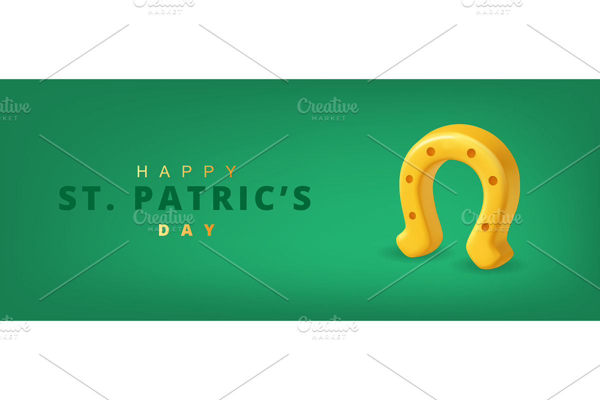 Happy Saint Patricks Day banner with, an Illustration by GraphiShop