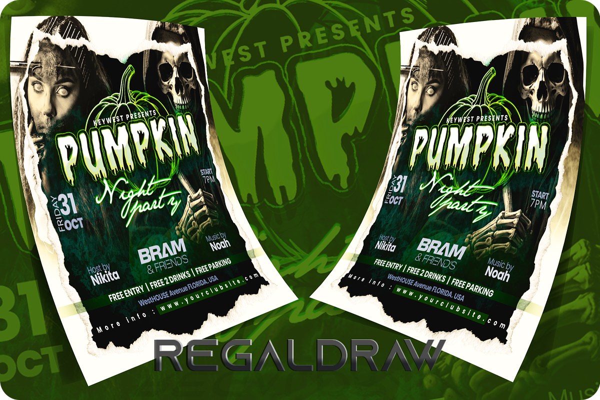 Halloween Event Flyer, a Flyer Template by regalDRAW (Photo 2 of 3)