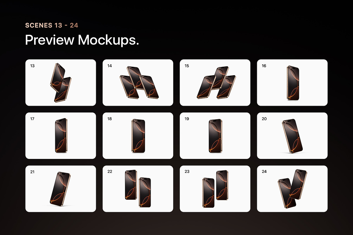 iPhone 16 Pro - 24 Mockups Scenes, an iPhone Mockup by Asylab (Photo 3 of 58)