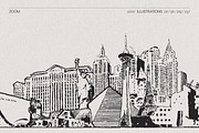 Hand-Drawn USA City Skylines, a Work Illustration by TheMountBirdStudio (Thumbnail 3 of 11)