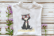 Whimsical Summer Black Cat Clipart, an Illustration by OK Design (Thumbnail 6 of 6)