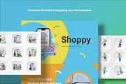 Online Shopping Google Slides, a Presentation Template by Flat Icons (Thumbnail 3 of 7)