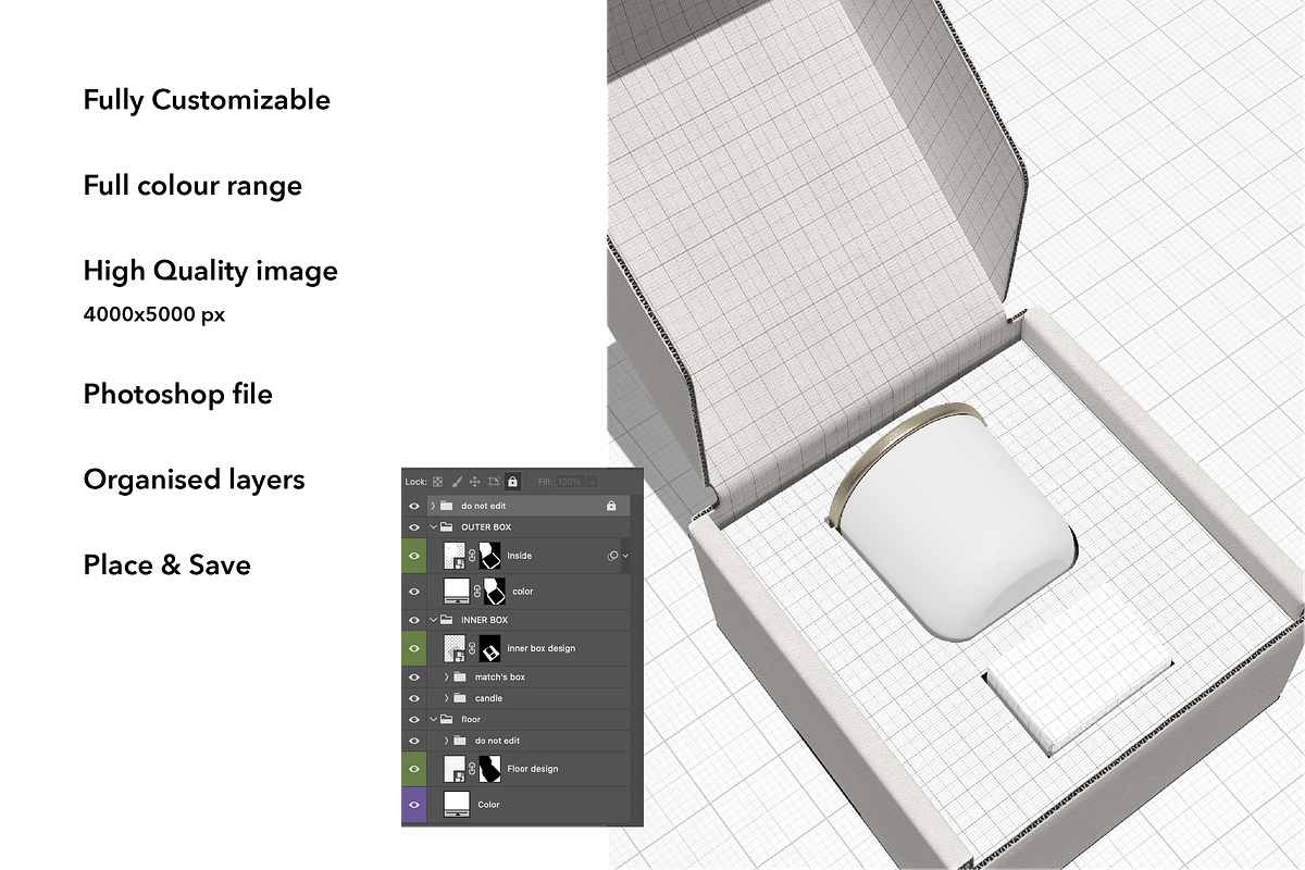 Candle and Packaging mockup, a Packaging Mockup by NOMINA (Photo 2 of 3)