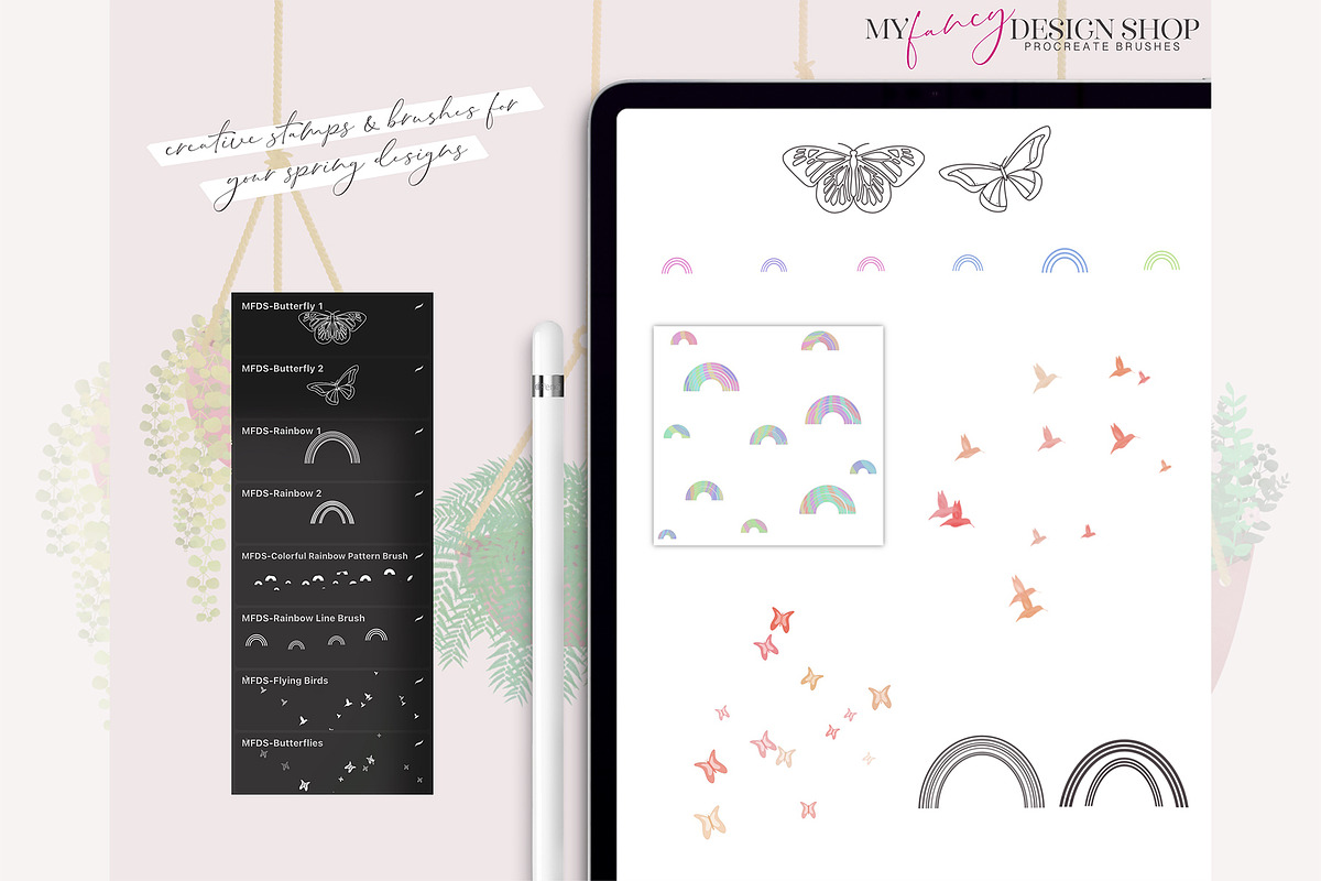 Procreate Spring Floral and Leaf Set, a Brush Add-On by My Fancy Design Shop (Photo 2 of 13)