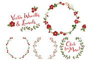 Christmas Vector Flower Wreaths, a Seasonal Illustration by Amanda Ilkov (Thumbnail 3 of 3)